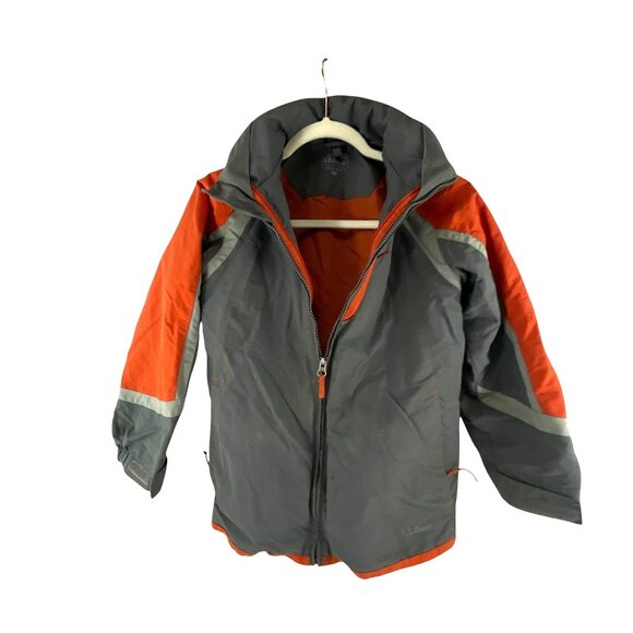 L.L. Bean Kids S8 Gray & Orange Winter Jacket Outdoor Casual Snowboard Ski Winte - Picture 5 of 5